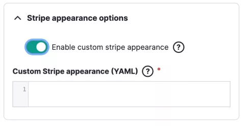 Stripe Webform Payment configuration- appearance options